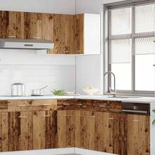 vidaXL Eck-Hängeschrank Lyon Altholz-Optik 57x57x60 cm Holzwerkstoff