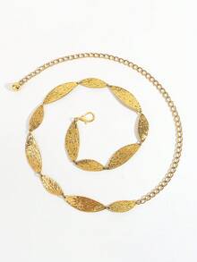 1 peça/2 peças Corrente de Cintura Feminina Personalizada Assimétrica com Placa de Metal, Disponível em 3 Tamanhos: 90cm/110cm/120cm, Decoração de Rua Vintage Adequada para Vestidos de Verão, Outono, Volta às Aulas, Inverno, Halloween, Natal, Decoração de Ano Novo, Presente - Borboleta - Visão 4