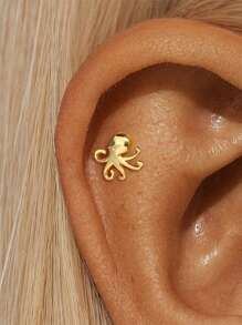 1Pc Tiny 925 Sterling Silver Cartilage Helix Piercing Stud For Women Minimalist Stud Earring Perfect For Daily Wear Bridal Jewelry Fine Jewelry