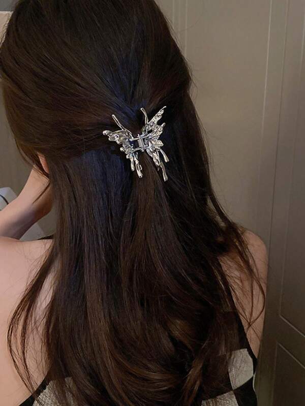 1 pieza Clip de pelo con mariposa plisada, apto para uso diario
