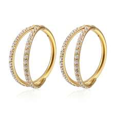 Argola Dupla de Piercing Dubhe com Zircônias - Feito em Titânio, Seguro para Pele Sensível - Kit 2-Prata - Visão 10