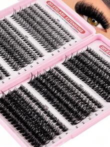 570/632/300pcs False Eyelashes Set, High Capacity, 30D+40D+50D+60D+80D+100D D-Curl Lashes, 8-16mm, DIY Fake Lashes, Natural & Thick, Delicate & Lightweight, Super Soft, Reusable, Individual Cluster Lashes, Eyelash Extension Kit, Suitable For Travel, Daily Wear (Beginner Friendly), Wedding, Date, Party, Holiday, Also Great As Christmas/Halloween/Gift Lashes Set