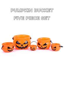 全新万圣节装饰南瓜桶手提包，3D趣味酒吧派对氛围玩具装饰 - 彩色 - 查看 9
