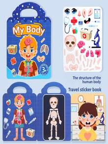 1pc Reusable DIY Sticker Book For Kids, Multi-Scene & Multi-Theme Bubble Stickers, Creative Jelly Stickers, Portable Quiet Busy Stick Sticker Book, Children Sticker Toy Gift - Multicolor - View 17