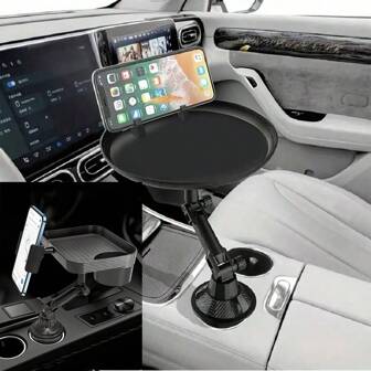 Car Armrest Box Tray, Makeup Counter, Drink Cup Holder, Storage Organizer, Co-Pilot Streaming Holder
