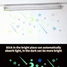 Pegatinas luminosas con estrellas, mariposas, copos de nieve, meteoros - Decoración romántica para el dormitorio, decoración de la habitación, regalo de fiesta, pegatinas de pared - Rosa - Ver 5