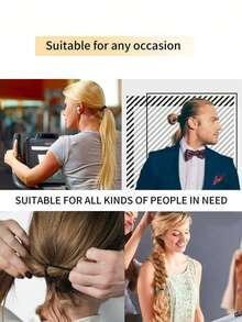 15-50 piezas Bandas elásticas delgadas y coloridas, así como negras, para el cabello de hombres, accesorios para el cabello, diademas, bandas de goma, sujetadores de coleta, herramientas para el peinado, alta elasticidad, accesorios para el cabello multifuncionales, diseño en espiral, accesorios de verano, adecuados para el cabello de la vida diaria, el cabello al aire libre, la ducha y la banda elástica, accesorios para hombres, accesorios para la cabeza para hombres - Multicolor - Ver 4