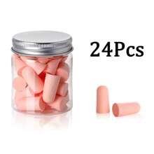 10/24/60/120个聚氨酯慢回弹防噪音耳塞，适用于听力保护、睡眠学习和大声活动