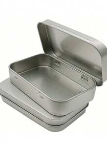 1PC Flip Iron Boxes, Metal Tin Box, Portable Small Container, Mini Storage Case With Solid Hinged Top For Drawing Pin Nail Art Bead Earring And Jewelry Craft Organizing For Women Storage Organizer Travel Essentials Back To School Dormitory Storage Fall Decor