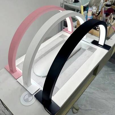 1 件新月形 USB 供电低过敏性可调亮度和色温按钮控制拱形灯，非常适合修甲、睫毛延长、纹身和裸甲护理、美甲沙龙、睫毛延长和工艺展示照明，时尚设计，非常适合节日和生日礼物