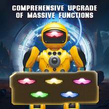 Inteligentna zabawka robot sterowany głosem dla dzieci – interaktywny, programowalny robot AI z czujnikiem gestów, sterowaniem głosowym, 3-klawiszowym pilotem, muzyką, światłami i nagrywaniem, ładowaniem przez USB – edukacyjny prezent STEM dla chłopców i dziewcząt w wieku 3+ lat, prezenty świąteczne i urodzinowe