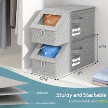 2 PCS/1 PCS Extra Large Baseball Hat Organizer, Stackable Hat Storage For Baseball Caps, Holds Up To 24 Caps Hat Organizer For Closet, Sturdy Snapback Boxes For Men With Cardboard, Grey. Best Mother's Day And Valentine's Day Gifts. - 1 CÁI - Xem 4