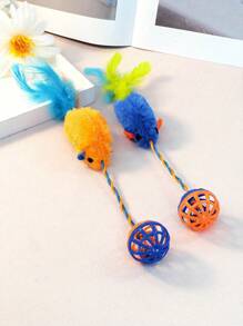 1入組模擬老鼠鈴貓玩具，真實的聲音，互動有趣的寵物毛絨玩具，僅適用於貓