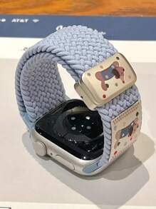 夏季时尚可爱狗磁性尼龙表带适用于 10 Ultra 9 8 7 6 SE 5 可调节针织表带适用于手表 42 毫米 46 毫米 49 毫米 45 40 42 44 38 礼物