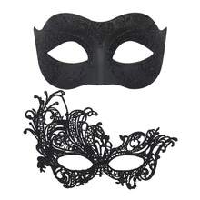 قناعان لأزياء هالوين، أقنعة كرنفالية للأزواج، أقنعة حفلات التنكر للرجال والنساء، أقنعة حفلات البندقية