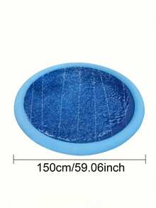 1pc 100cm/39"/150cm/59"/170cm/66.9" Dog Water Sprinkler Mat, Thick Non-Slip Dog Pool With Sprinkler, Thickened Summer Outdoor Dog Pool, Backyard Fountain Dog Play Mat - Multicolor - View 7