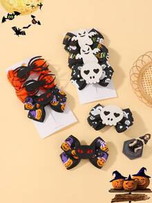 bilicaca 4pcs Halloween Girls Hair Clips, Halloween Elements Party Hair Clips, Suitable For Halloween Use - متعدد الألوان - مشاهدة 3