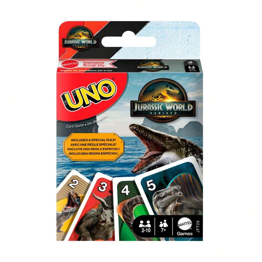Mattel UNO Rebirth Card Game For Kids, Family & Adult Games Nights, Deck With Special Rule & Images Inspired By The Movie - JFT28 - View 1