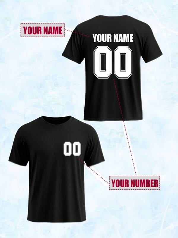 1 Stück personalisiertes Herren T-Shirt, mit individualisiertem Namen oder Nummer, kann als dein eigenes Trikot zum Anfeuern deines Lieblingsspielers angepasst werden! Das perfekte Geschenk für Vater oder Freund!