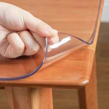 1pc 0.25mm Thick Rectangular Transparent Tablecloth Protector, PVC Simple Heat Resistant Anti-Stain Tablecloth Suitable For Dining Table, Coffee Table, Office Desk
