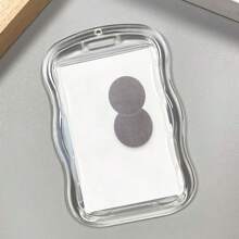 Portador de tarjeta transparente con colgante de estrella, portador de tarjeta de autobús acuático, portador de tarjeta de crédito, estuche protector de tarjeta - Negro - Ver 4