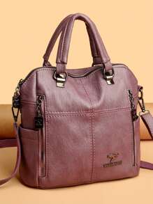 Bolsa de Ombro Transversal de Couro Macio de Grande Capacidade para Mulheres, Bolsa Feminina da Moda, Mochila de Couro Macio Multifuncional