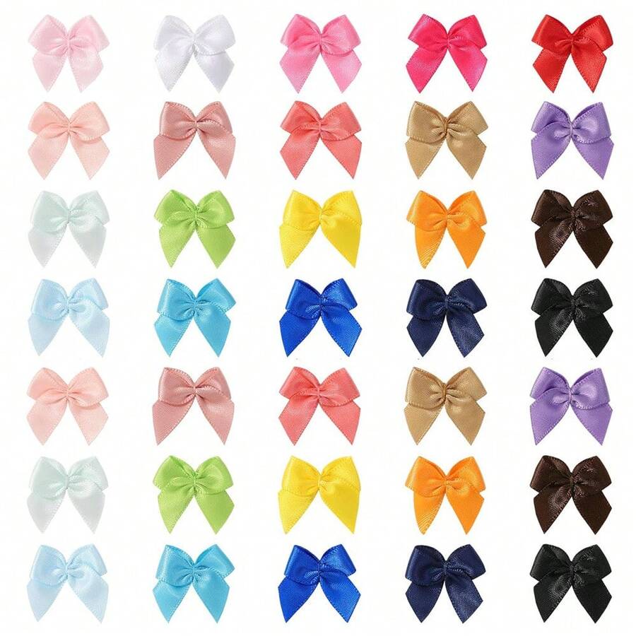 100 pezzi Mini fiocchi, 1 pollice Fiocchi di nastro multicolore, piccoli fiocchi pronti, fiocchi di nastro di raso minuscoli per fai da te, artigianato, cucito, scrapbooking, confezione regalo, accessori per capelli, decorazioni per feste di Natale (20 colori)