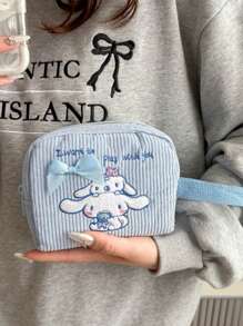 1pc Cartoon Back To School Girl Cute Large Capacity Keychain Pouch Coin Purse Daily Essentials - Multicolor - View 9