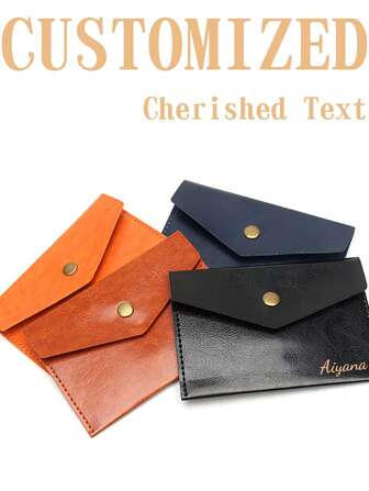 1pc Customizable Long Wallet With Cash Card & ID Slots Personalized Name And Heart Tassel Charm For Women Wallet Long,Customized Wallets & Cardholders,Street Casual Chic