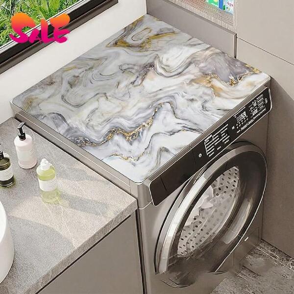 A Washing Machine Isolation Mat, Dustproof Mat, Coffee Machine Mat, Made Of High-Density Diatomaceous Earth Material, Resistant To Friction, Color Fading, Water Absorption, And Easy To Clean. The Bottom Is Upgraded With Rubber Material To Increase Friction. Featuring A New Pattern Design With Personalized Marble Texture, Minimalist Modern Style,