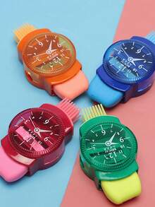 1 件三合一机械铅笔刀，带刷子和橡皮擦，迷你旋转铅笔刀，手动铅笔刀，铅笔剃刀，适用于擦除错误，削铅笔，清洁书桌，返校必备 - 多色 - 查看 8