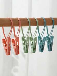 Multi-Purpose Windproof Clothespin With Rope, Suitable For Hanging Towels, Socks, Clothes - Plastic, Stainless Steel, Natural Bamboo Clothespins - Multicolor - View 13