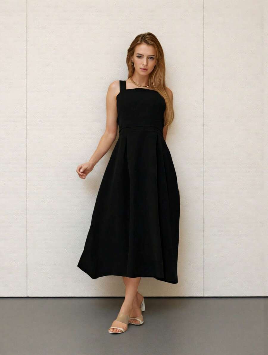 Tailored Dress With Cups Fashion Items!!! - Black - View 1