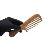 Antistatic Bamboo Wooden Comb - Natural Hair And Beard Care - 鏽棕色 - 查看 3