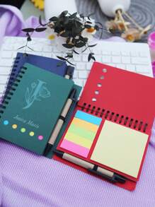 1 قطعة (مع قلم) دفتر جيب مخصص النص والتصميم الشخصي ومجموعة ألواح تذكير، مناسب للعمل والرسائل المنزلية والدراسة والإشارات الفهرسية، لوازم المكتب والمدرسة، جوائز القرطاسية، هدايا العودة إلى المدرسة، متعدد الوظائف، زخرفي، قابل لإعادة الاستخدام، حديث، ملون، جميل، فينتاج، كرتوني، كاواي، مخصص، شخصي، فريد، مخصص، للعمال، للعملاء، للطلاب، للأعمال/العمل