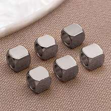 10pcs Stainless Steel Beads Cube Beads Faceted Geometry Beads 2/2.5/3/4/6mm Metal Spacer Bead Square Beads Small Smooth Beads Finding For DIY Bracelet Necklace Jewelry Making - Multicolor - View 14