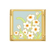 1件装花卉系列模块化手链，包含花朵元素，可DIY互换设计，都市休闲风格，圣诞节和万圣节必备单品，秋季色调，本土风情，实用时尚，充满圣诞氛围，魅力十足，不锈钢材质，圣诞装饰，秋季办公室穿搭，派对穿搭指南，圣诞礼物，圣诞家居装饰，优雅黑色风格