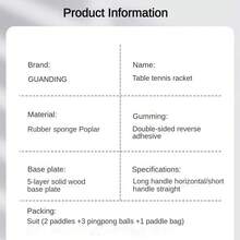 2 piezas Juego de raquetas de tenis de mesa profesional, equipo deportivo de alta elasticidad para interiores/exteriores, incluye 2 raquetas de tenis de mesa, bolsa para raquetas y 3 pelotas de tenis de mesa