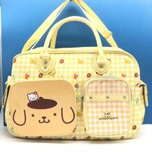Sanrio 1pc Sanrio Hello Kitty Pink PU Sports Gym Bag, Large Capacity Travel Luggage Bag, Utility Tote, Zipper Closure, Ideal Gift For Travel, Outdoor Sports, Fitness, Street Shooting