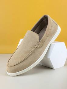 时尚设计师男士莫卡辛平纹绒面革一脚蹬乐福鞋男士皮鞋绅士商务社交鞋男士日常办公室派对婚礼鞋男士情侣约会浪漫晚餐节日礼物返校学生休闲鞋学院风，请选择大一码