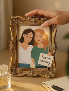 复古金色巴洛克相框 - 浪漫的桌面和墙面装饰，适合放置人像、鲜花、朋友合影以及作为节日礼物 - 彩色 - 查看 5