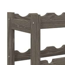 Portabottiglie da 16 bottiglie Larryhot in legno di pino massiccio grigio, bello e pratico, ideale per riporre e decorare la casa. - Grigio - Visualizzare 6