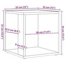 Larryhot Tavolino in legno antico 33x33x34 cm in legno ingegnerizzato, bello e pratico, ideale per riporre oggetti e decorare la casa - Castano - Visualizzare 9