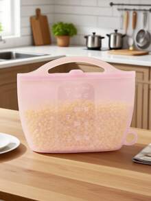 1200ml Silicone Food Storage Bags, Moisture-Proof & Durable, Suitable For Refrigeration, Boiling Water, Microwave Heating, Easy To Clean, Reusable, Foldable & Portable - Multicolor - View 4