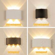 4/6/8 LED Warm Light Wall Lamp, Indoor/Outdoor Waterproof Home Decor Wall Light, Suitable For Balcony/Patio/Living Room/Bedroom/Garden/Porch/Kitchen/Bathroom/Staircase/Hallway/Attic/Store/Exterior Wall/Street - Multi-light LED Wall Lamp - View 3