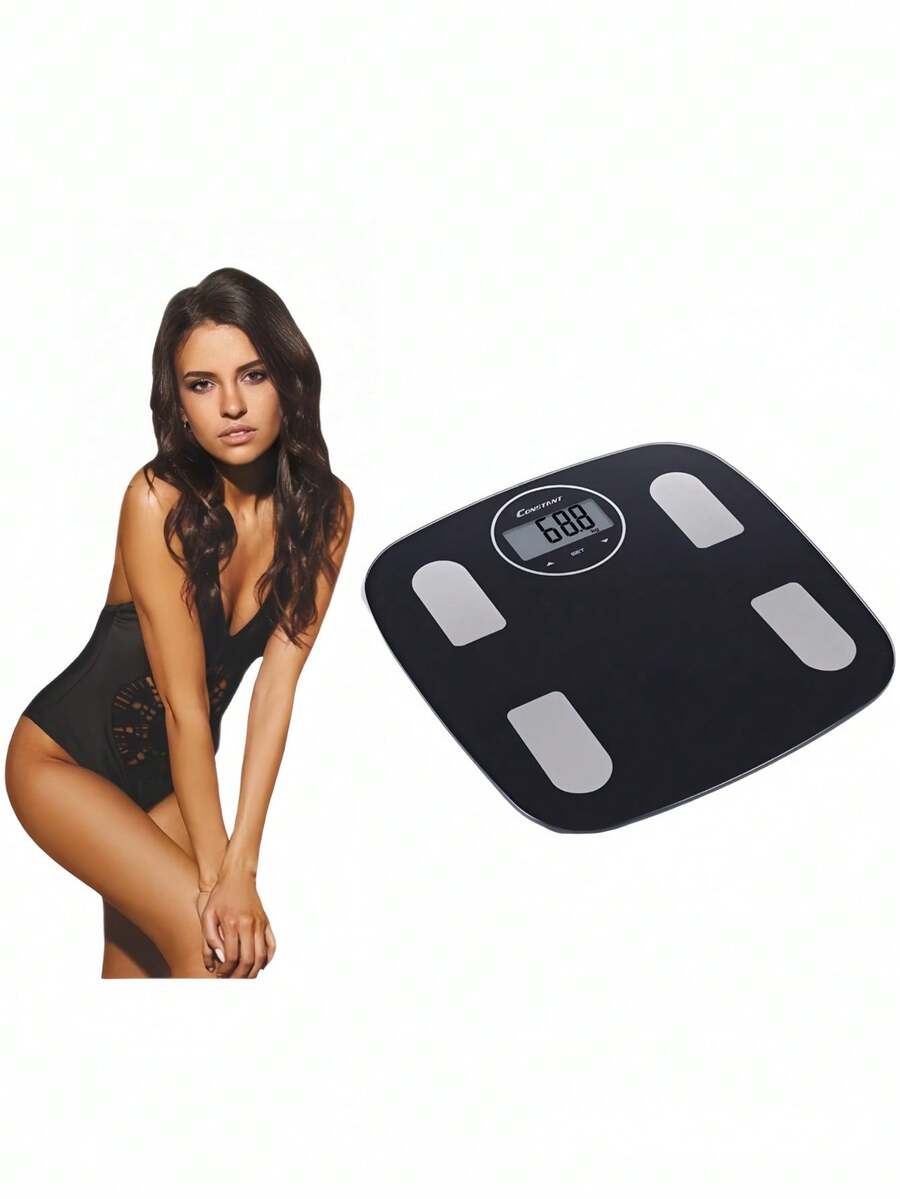 Digital Weight Scale, Suitable For Measuring Weight, High-Precision Four Sensors, LED Display, Tempered Glass Surface, Supports Up To 400 Lbs, Home Use - Black - View 1