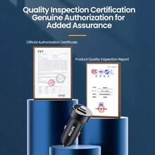 PHILIPS 飞利浦车载充电器，2 件装 60W 最大快速充电双端口 USB 适配器，适用于 15/15 Pro Max、14/13/12 系列、Galaxy S23/22、Pixel