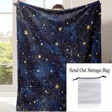 1PC Starry Flannel Blanket Nap Blanket Sofa Bed Sofa Use Warm Comfortable Soft Blanket Home Comfort Lightweight Blanket Sofa Bed Travel Camping Living Room Office Sofa Chair Bed Flannel RDLU - Multicolor - View 7