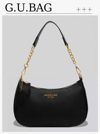 1 pezzo di borsa a spalla in pelle PU di colore unito da donna, alla moda, semplice e versatile, borsa a tracolla con cinturino regolabile, adatta per appuntamenti, pendolarismo, scuola, shopping, viaggi, feste con amiche e altre occasioni, regalo per fidanzate o mogli, regalo di San Valentino, ecc.