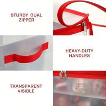 1pc Christmas Decoration Storage Box With 64 Compartments, Zipper Snowflake Christmas Ball Storage Container, Small Trinket Decoration Organizer Box, Vinyl Decorative Plastic Box With Handle, Christmas Storage Box And Organizer